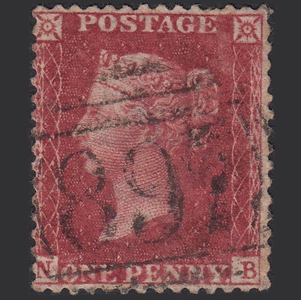 GB QV 1857 1d Rose-red (Plate 55) SG40-C10(1) NB GU Wisbech 897