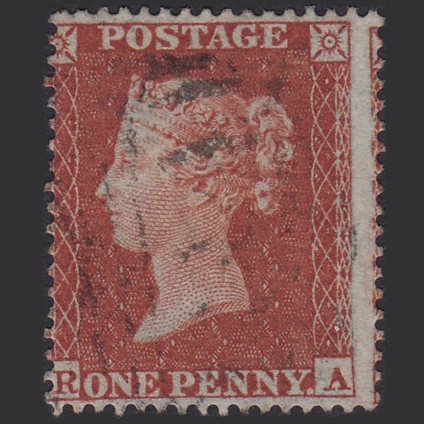 GB QV 1854 1d Red-brown (Plate 196) SG17-C1(1) RA VFU Light Cancel Misperf