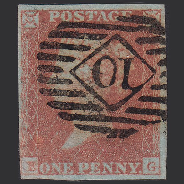 GB QV 1841 1d Red-brown (Plate 117) SG8-B1(1) EG GU 4 Margins London IS 10