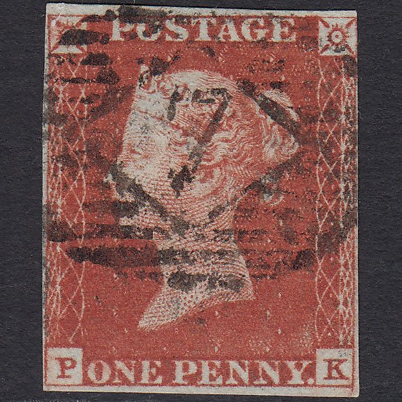 GB QV 1841 1d Deep Red-brown (Plate 52) SG10-B1(4) PK GU nr 4M London IS 7