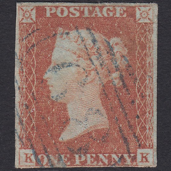 GB QV 1841 1d Red-brown (Plate 86) SG8-B1(1) KK GU 4M Blue Bewdley 68