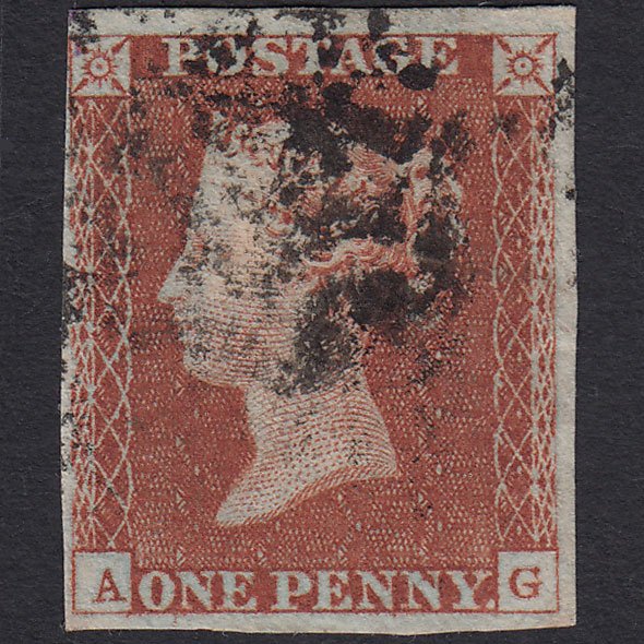 GB QV 1841 1d (Plate 37) SG8-B1(1) Ivory Head AG FU 4M Norwich Maltese Cross