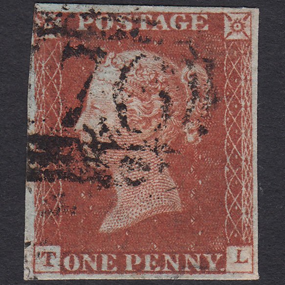 GB QV 1841 1d DP Red-brown (Plate 58) SG10-B1(4) TL FU Miss Imprimatur nr 4M