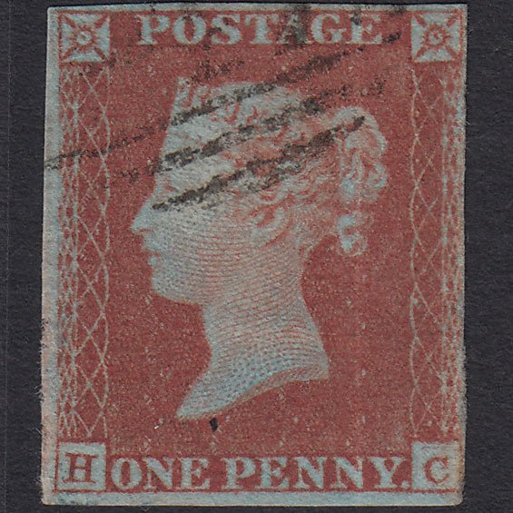 GB QV 1841 1d Very Blued (Plate 127) SG8a-B1(2) HC GU nr 4M Light Cancel