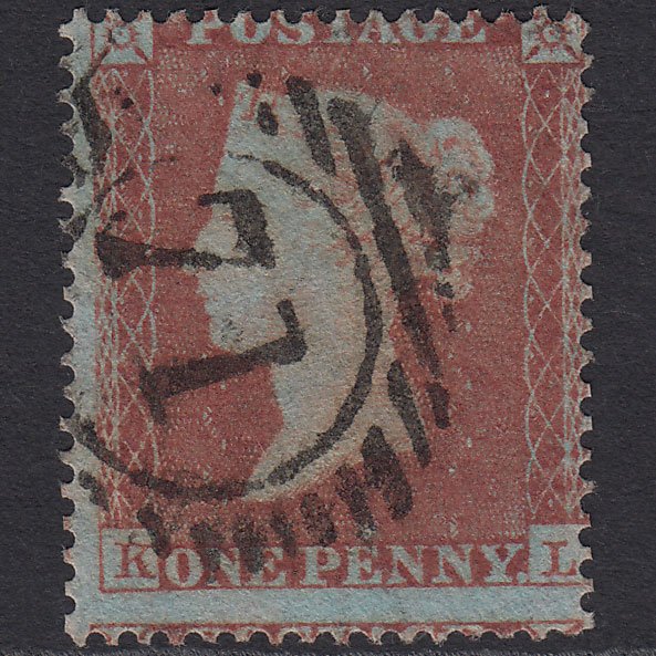 GB QV 1854 1d Red-brown (Plate 182) SG17-C1(1) KL VFU London D&S 71 Misperf