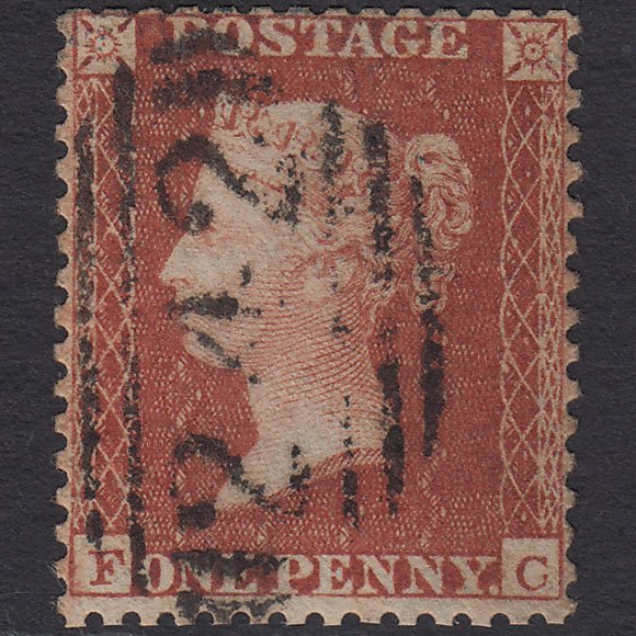 GB QV 1855 1d Red-brown (Plate 4) SG24-C3(1) FC GU Derby 242