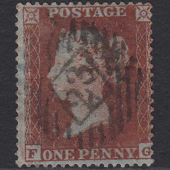 GB QV 1854 1d Red-brown (Plate 195) SG17-C1(1) FG GU London IS 23