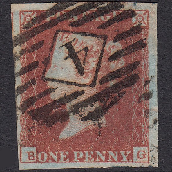 GB QV 1841 1d (Plate 93) SG8-B1(1) BG FU 4 Good to Huge Margins London IS 4