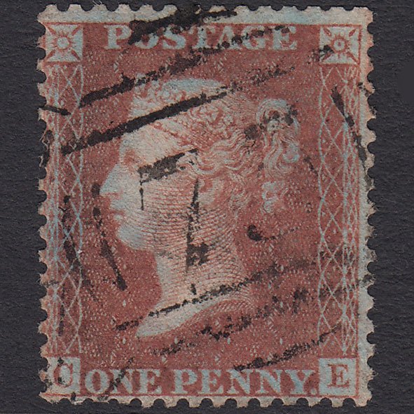 GB QV 1856 1d PUrple-brown (Plate 42) SGC8(8) CE FU Birmingham 75 Spoon