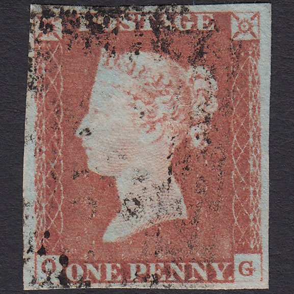 GB QV 1841 1d Red-brown (Plate 70) SG8-B1(1) OG FU 4 Margins Light Cancel