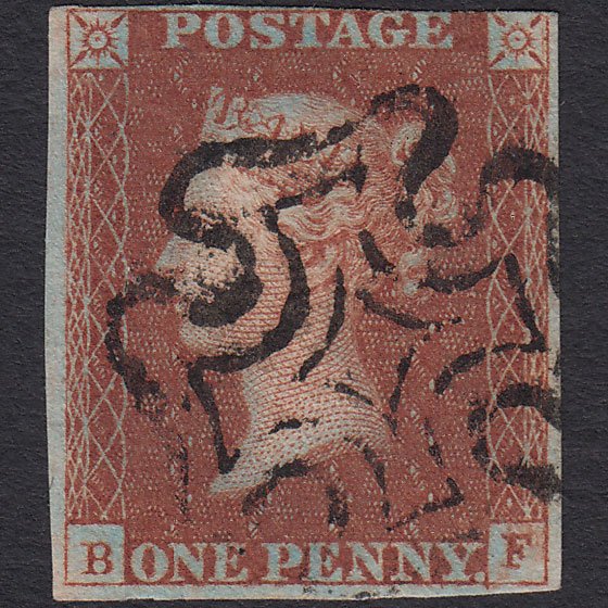 GB QV 1841 1d Red-brown (Plate 30) SG8-B1(1) GUideline BF FU 3m MX