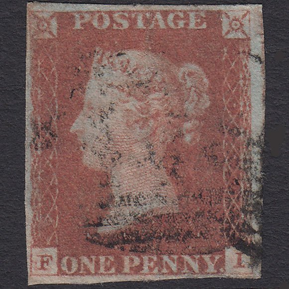 GB QV 1841 1d Red-brown (Plate 73) SG8-B1(1) FI FU 4 Margins