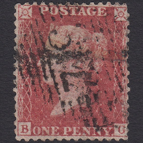 GB QV 1857 1d Rose-red (Plate 55) SG40-C10(1) BG GU Loughrea 312