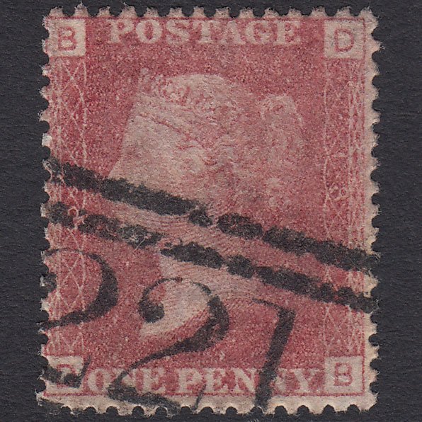 GB QV 1864 1d Rose-red (Plate 181) SG43-G1(1) DB GU Leith 221
