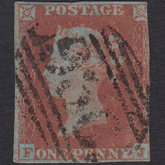 GB QV 1841 1d Very Blued (Plate 134) SG8a-B1(2) FJ GU 3 Margins York 930