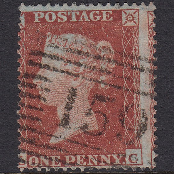 GB QV 1854 1d (Plate 196) SG17-C1(1) LC FU Glasgow 159 Large Misperf