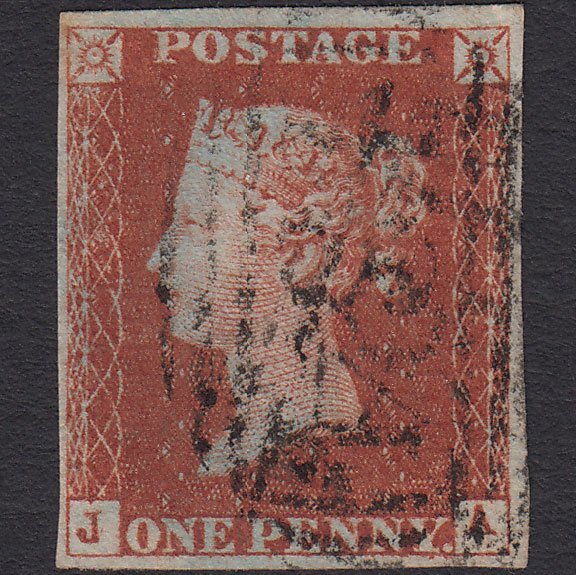 GB QV 1841 1d Red-brown (Plate 42) SG8-B1(1) JA FU 4 Margins Bristol 134