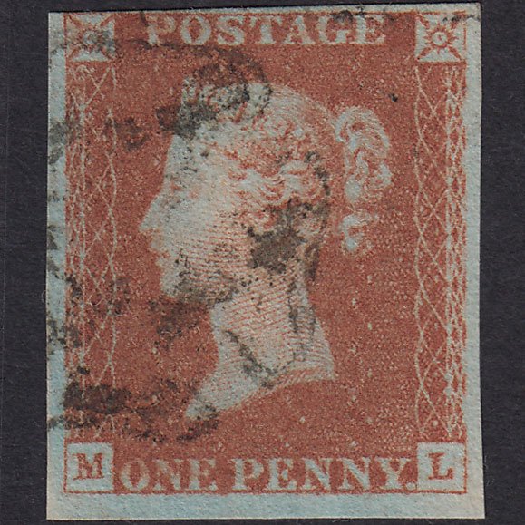 GB QV 1841 1d Red-brown (Plate 25) SG8-B1(1) ML FU nr 4 Margins MX