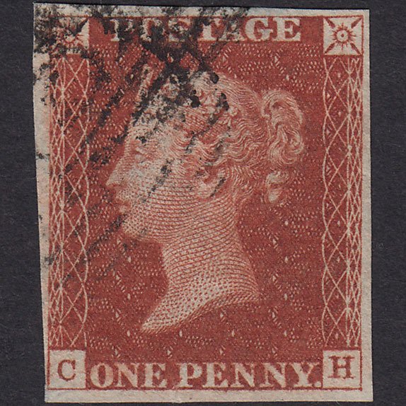 GB QV 1841 1d Deep Red-brown (Plate 47) SG10-B1(4) CH VFU 4M Light Cancel