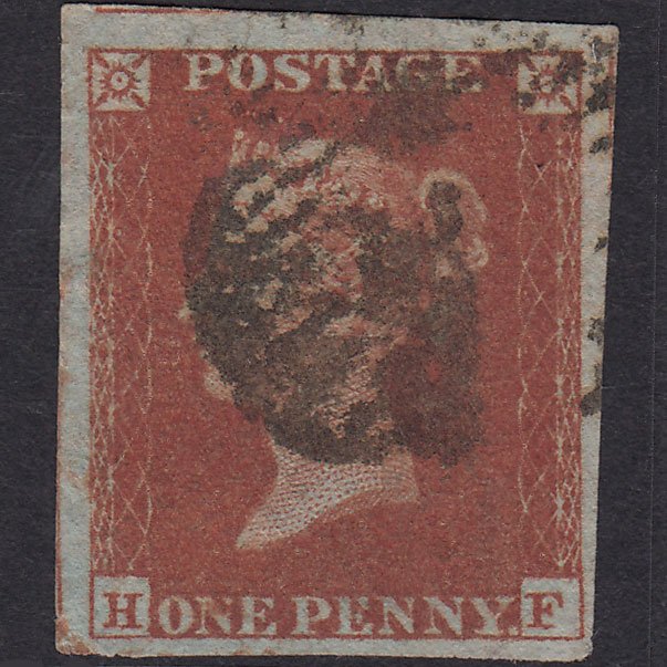 GB QV 1841 1d Deep Red-brown (Plate 159) SG10-B2(1) HF GU 4 Margins London