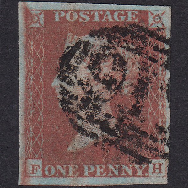 GB QV 1841 1d Very Blued (Plate 83) SG8a-B1(2) FH GU 4 Margins