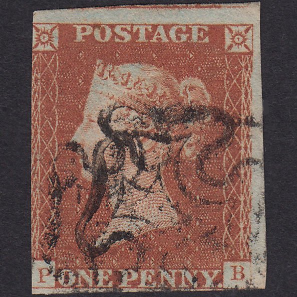 GB QV 1841 1d Red-brown (Plate 21) SG8-B1(1) PB GU Maltese Cross