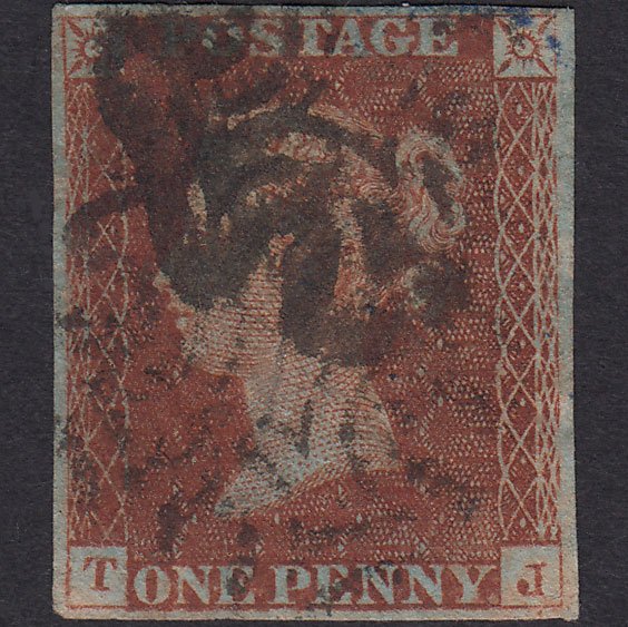 GB QV 1841 1d Red-brown Penny Black (Plate 11) SG7-A2 Const Var TJ GU 4M MX