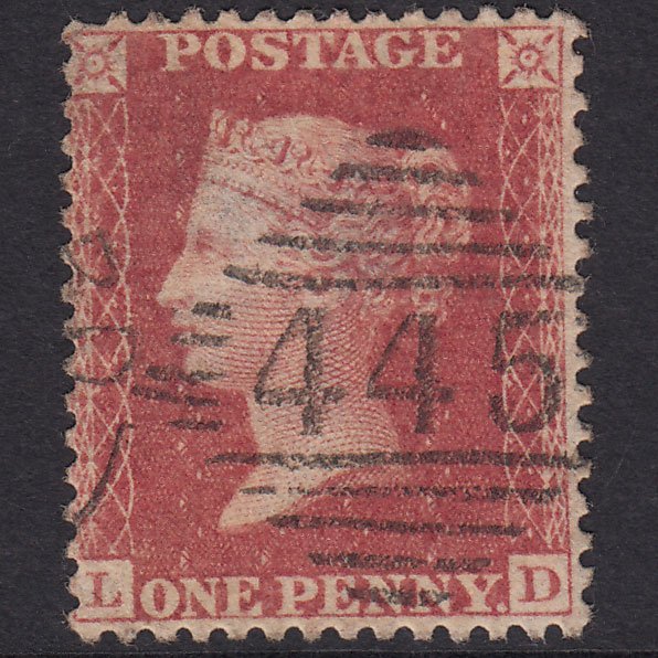 GB QV 1863 1d Rose-Red Plate 50 SG42-C12(1) LD GU Waterford 445
