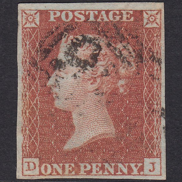 GB QV 1841 1d Red-Brown Plate 100 SG8-B1(1) DJ GU 4 Margins
