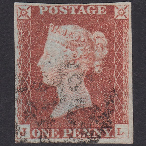 GB QV 1841 1d Red-Brown Plate 64 SG8-B1(1) JL FU 4 Margins
