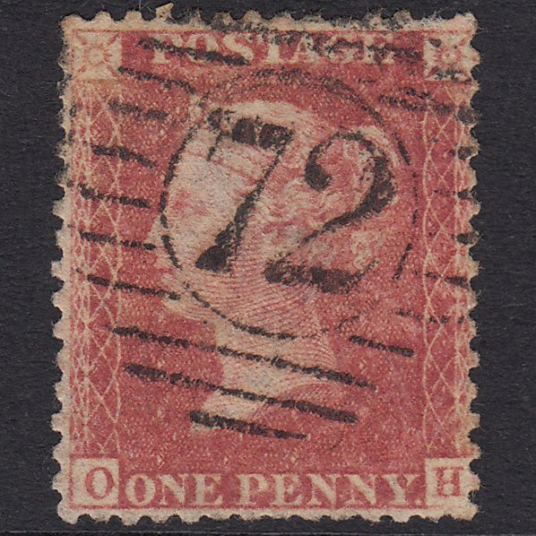 GB QV 1857 1d Rose-Red Plate 27 SG40-C10(1) OH GU London D&S 72