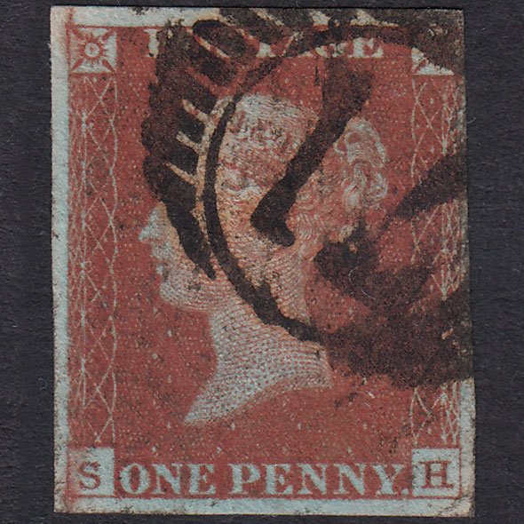 GB QV 1841 1d Red-Brown Plate 62 SG8-B1(1) SH GU Nr 4M London D&S 71