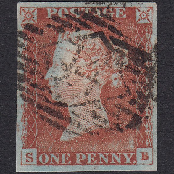 GB QV 1841 1d Pale Red-Brown Pl 63 SG9-B1(3) SB FU 4 Goodm London IS 14