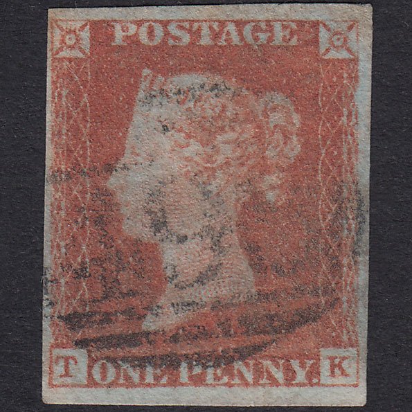 GB QV 1841 1d Red-Brown Plate 71 SG8-B1(1) TK FU 4 Margins Manchester 498