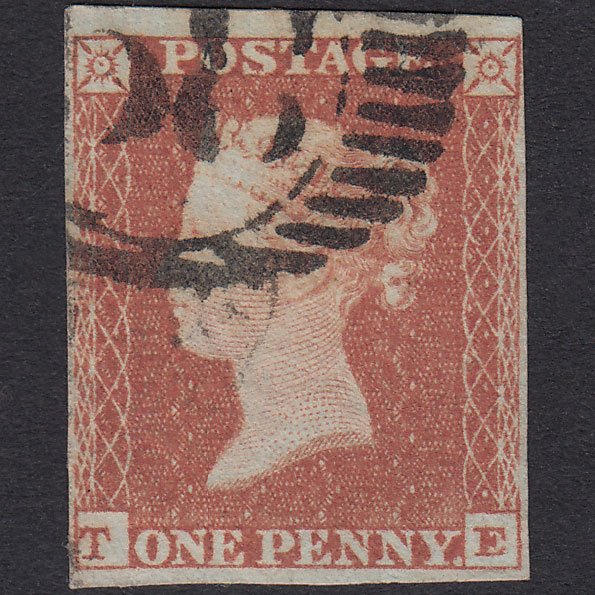 GB QV 1841 1d Red-Brown Plate 89 SG8-B1(1) TE FU 4M London D&S Cancel