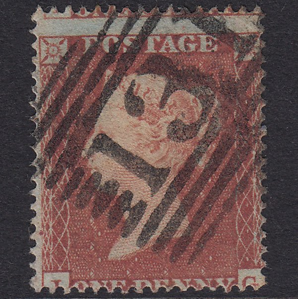 GB QV 1854 1d Red-Brown SG17-C1(1) JG GU Edinburgh 131