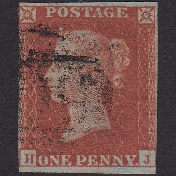GB QV 1841 1d Red-Brown Plate 135 SG8-B2(1) HJ GU Nr 4 Margins
