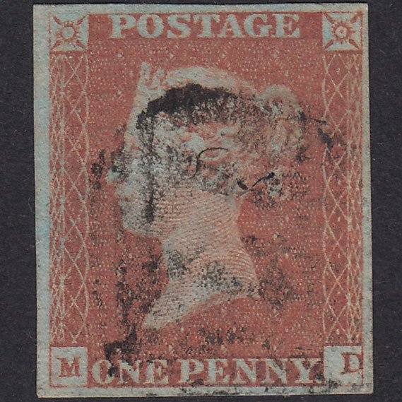 GB QV 1841 1d Red-Brown Plate 85 SG8-B1(1) MD FU 4 Margins