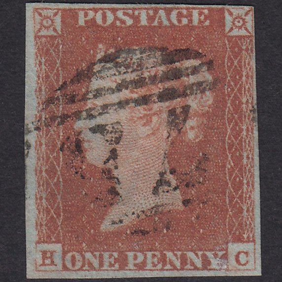 GB QV 1841 1d Red-Brown Plate 79 SG8-B1(1) HC FU 4 Margins Birmingham 75