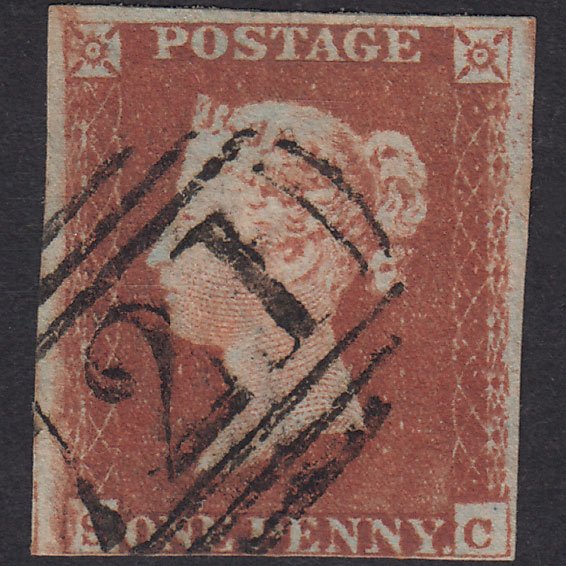 GB QV 1841 1d Red-Brown Plate 66 SG8-B1(1) SC FU Nr 4M Langport 721