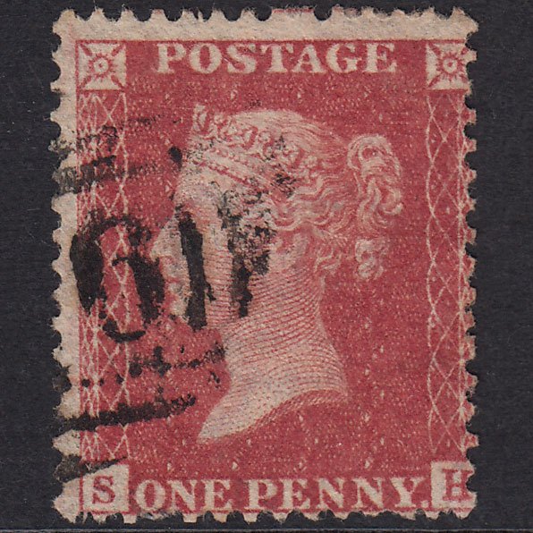 GB QV 1857 1d Rose-Red Plate 36 SG40-C10(1) SH GU