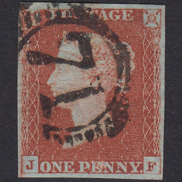 GB QV 1841 1d Red-Brown Plate 65 SG8-B1(1) JF GU 4 Margins London D&S 71