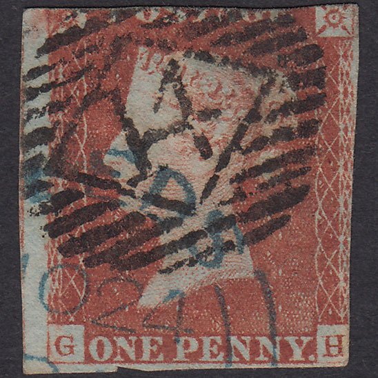 GB QV 1841 1d Pl 67 SG8-B1(1)-BS56 GH GU Miss Imprimatur & Leeds Town PMK