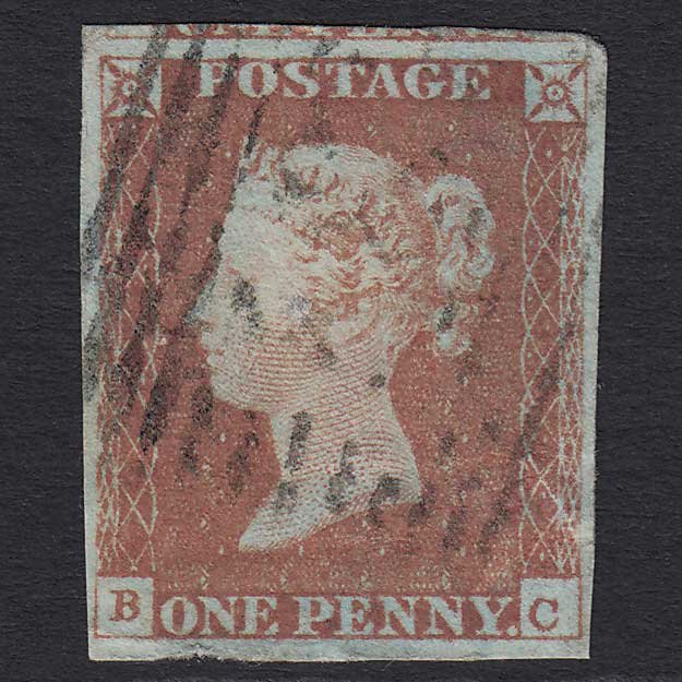 GB QV 1841 1d Red-brown (Plate 71) (SG8) 'BC' GU in Scotland 4 Margins