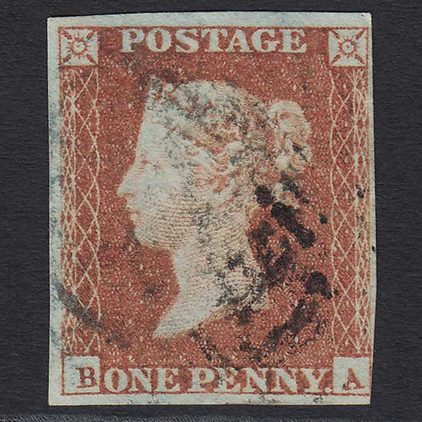 GB QV 1841 1d Red-brown (Plate 118) (SG8) 'BA' FU nr 4 Margins