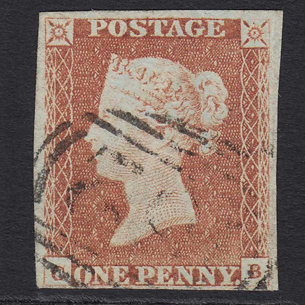 GB QV 1841 1d Pale Red-brown (Plate 65) (SG9) 'CB' FU 4 Margins