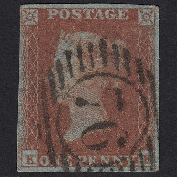 GB QV 1841 1d (Plate 130) SG8-B2(1) KE FU London D&S 76 4M Imperf 76d4b