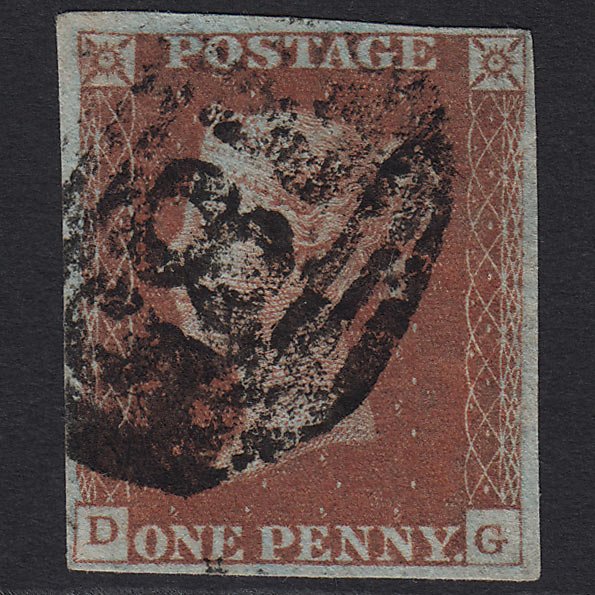 GB QV 1841 1d Red-brown (Plate 63) SG8-B1(1) DG GU 4 Margins