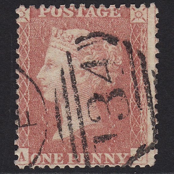 GB QV 1857 1d (Plate 39) SG39-C10(3) AC FU Bristol 134 Missing Imprimatur