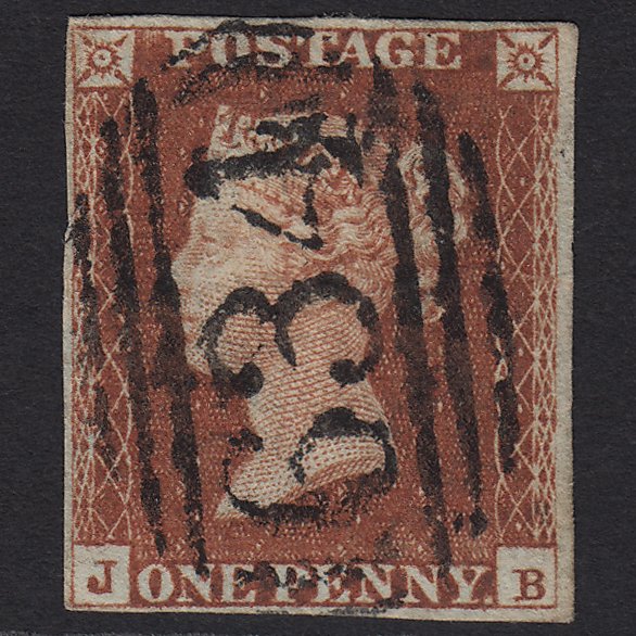 GB QV 1841 1d Red-brown (Plate 55) SG8-B1(1) JB FU Ramsgate 634 4M Imperf
